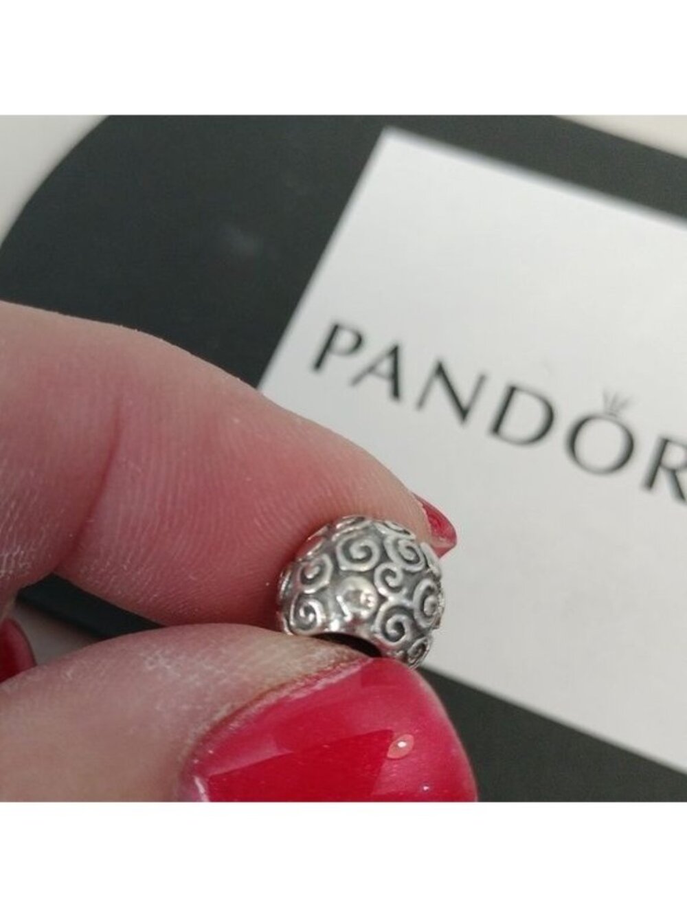 Pandora Retired Sterling Silver Swirling Heart Designer Bead - 790161 - Picture 5 of 6
